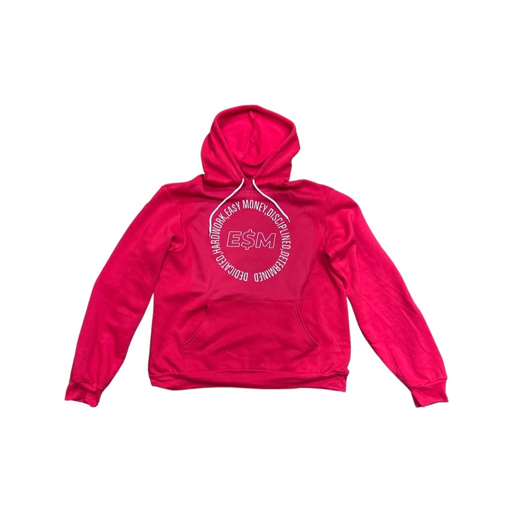 EA$Y MONEY RED HOODIE. A DISCIPLINED,DETERMINED
DEDICATED,HARDWORK DESIGN
